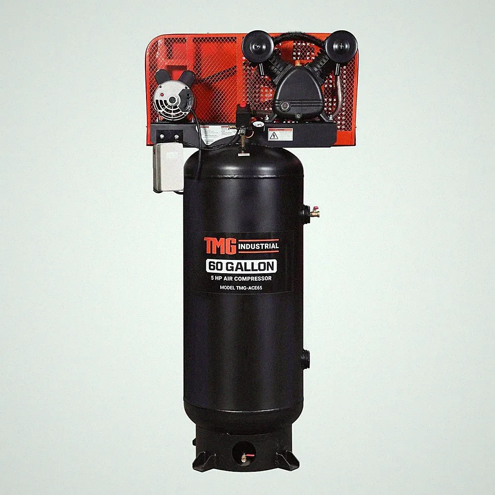 60-Gallon Electric Air Compressor 5HP, 230V, Oil-Lubricated
