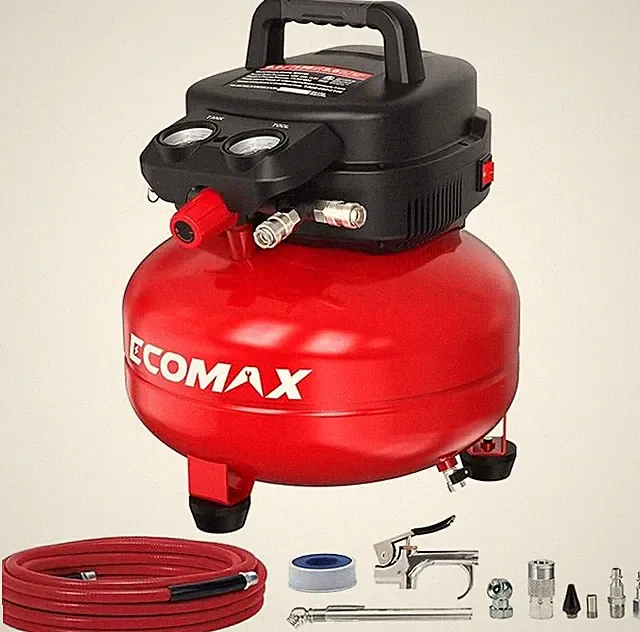 ECOMAX Air Compressor 6 Gallon 175 PSI Pancake 10pcs Kit